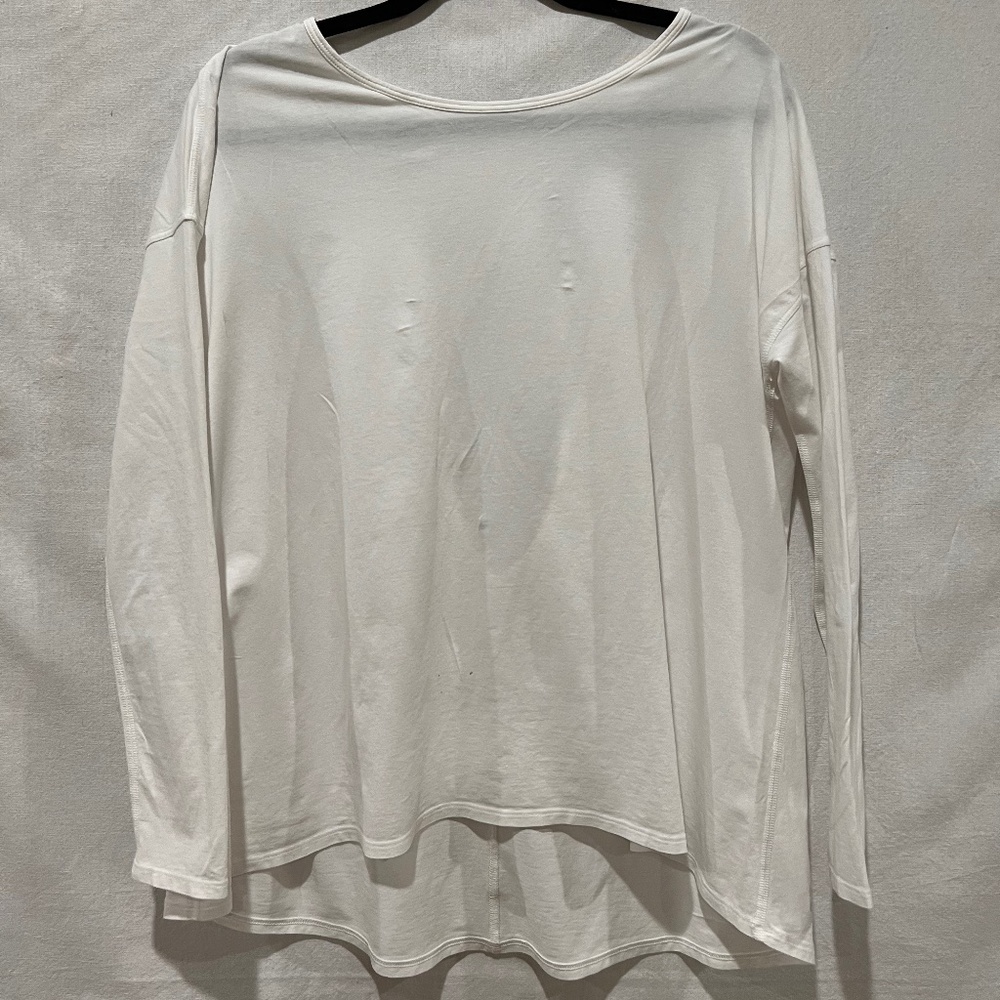 Lululemon, size L, Back into it Long sleeve, White